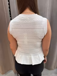 Stickat peplum linne