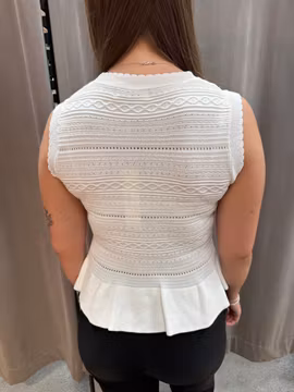 Stickat peplum linne