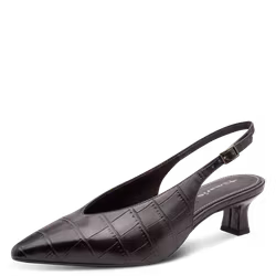 Bruna krokomönstrade slingback klackar