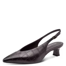 Bruna krokomönstrade slingback klackar