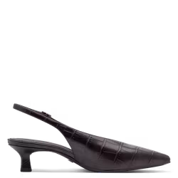 Bruna krokomönstrade slingback klackar