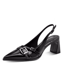 Slingback pumps i svart lackfinish