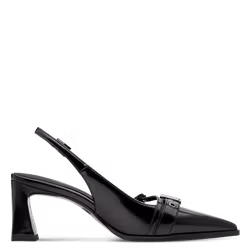 Slingback pumps i svart lackfinish