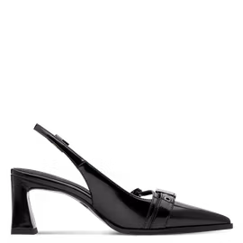 Slingback pumps i svart lackfinish