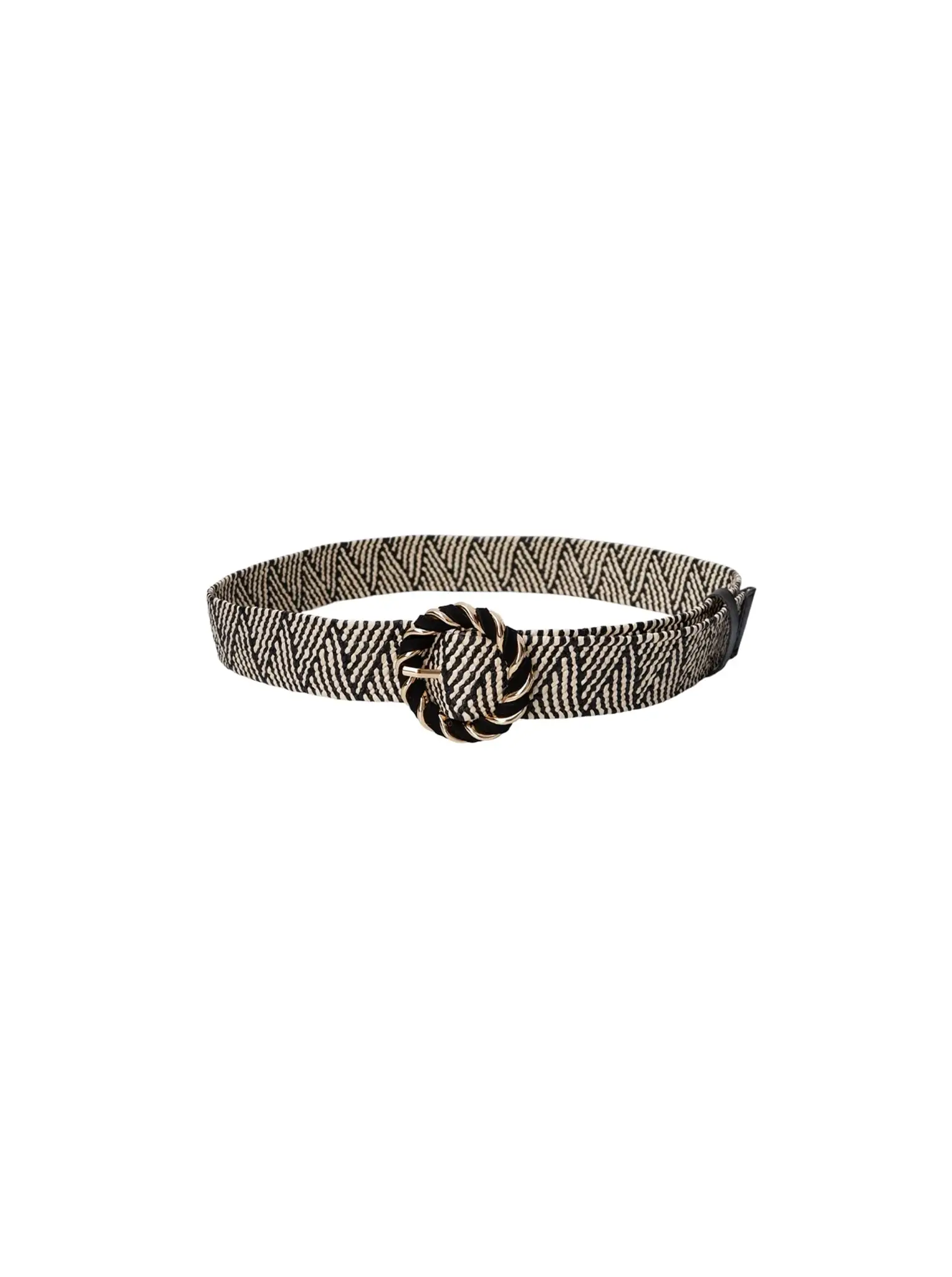 Flätat jute skärp i svart/creme