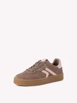 Bruna sneakers med rosa detaljer