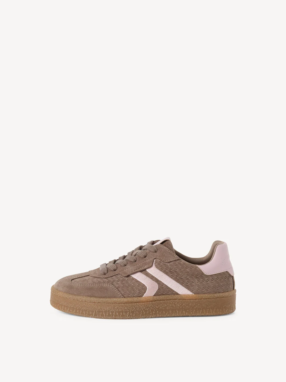 bruna sneakers med rosa detaljer