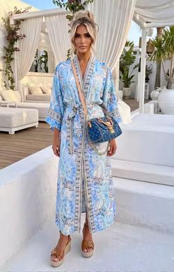 Bree Boho Kimono Blå