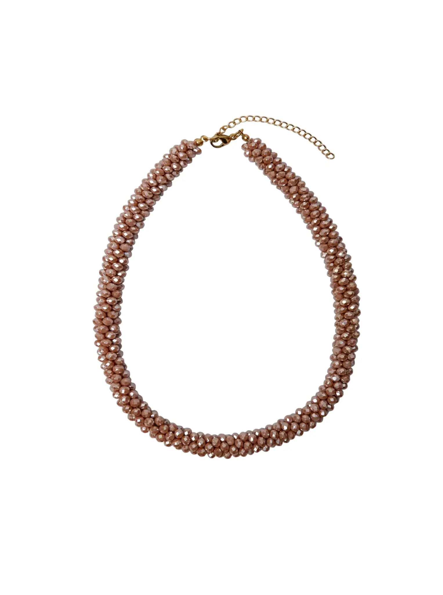 Halsband med beige stenar