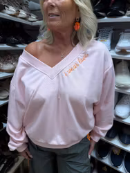 Rosa I Wear Love vändbar sweatshirt