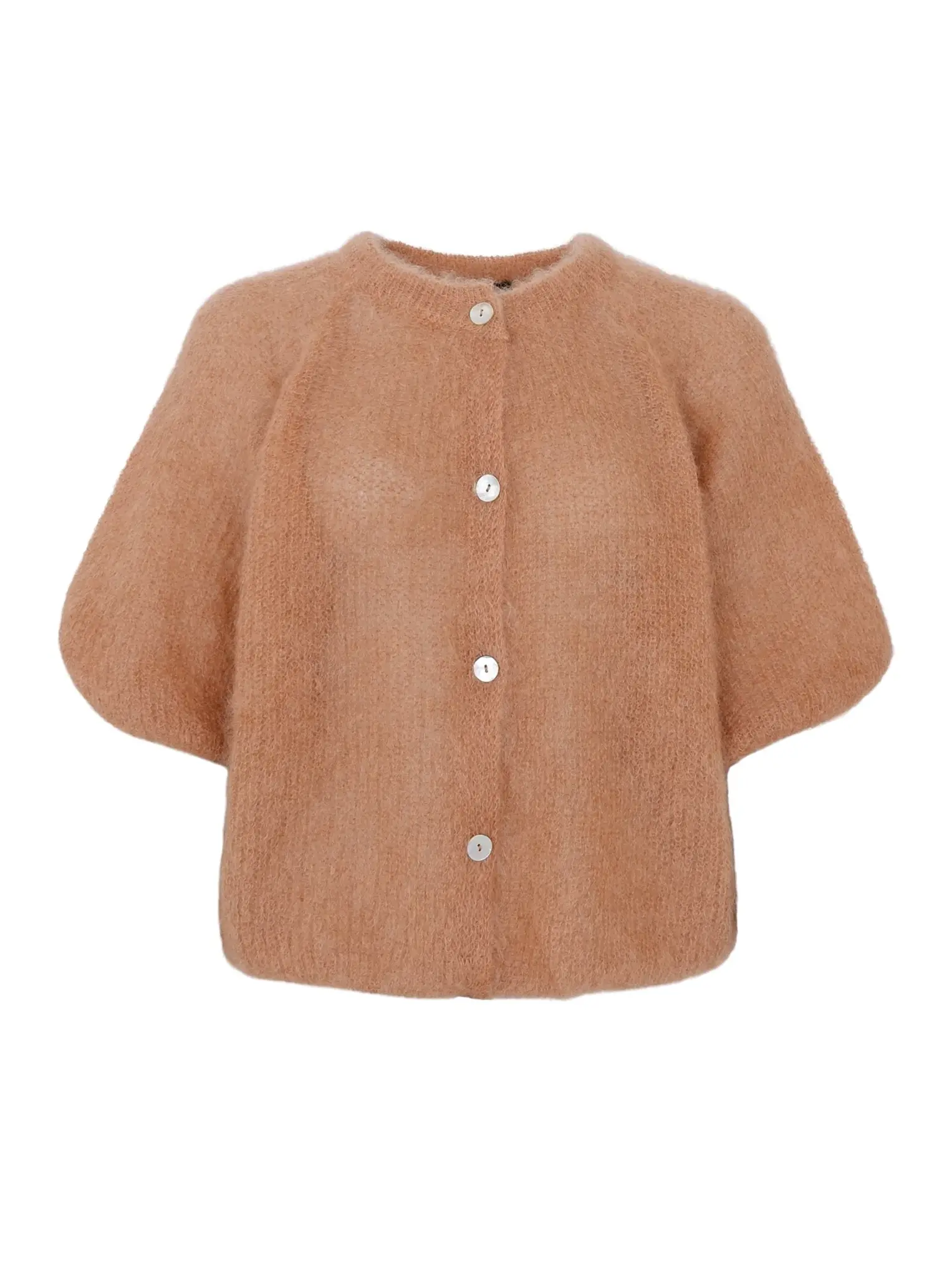 BCBJOERK Camel stickad mohairkofta