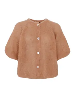 BCBJOERK Camel stickad mohairkofta