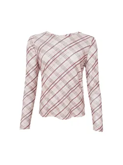 BCKAMMA Beige rutig meshtopp