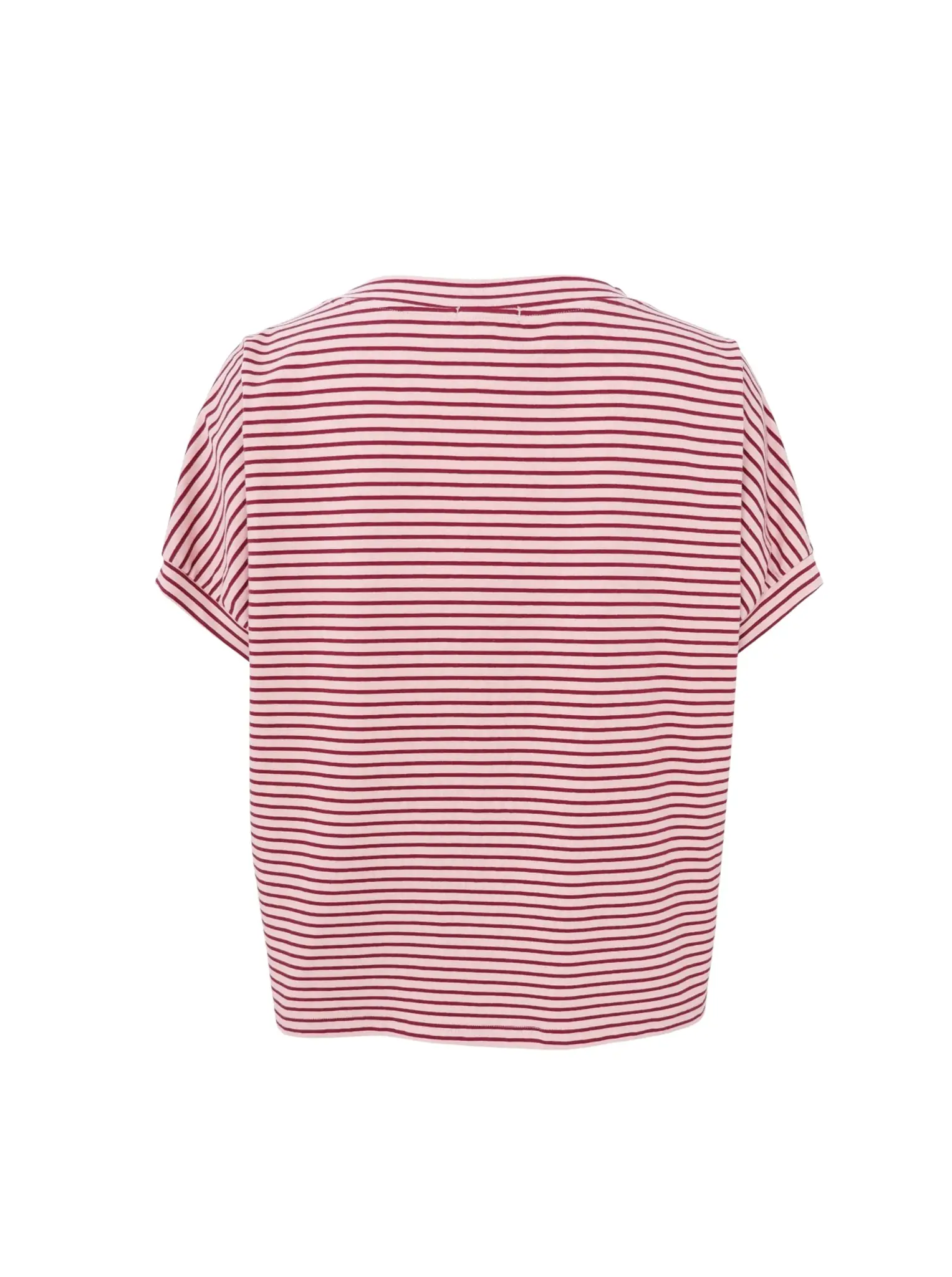 Rosa och vinröd randig T-shirt med lös passform