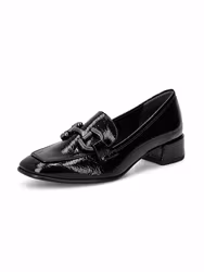 Svarta loafers med silverspänne