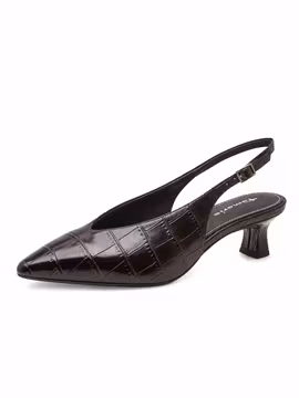 Bruna krokomönstrade slingback klackar
