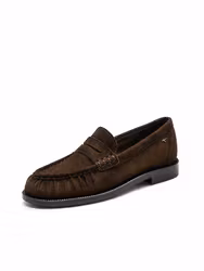 Mörkbruna mocka loafers