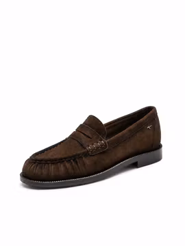 Mörkbruna mocka loafers