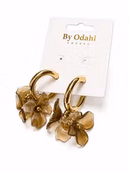 Örhängen med beige blommor