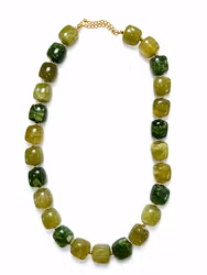 Chunky halsband med gröna pärlor