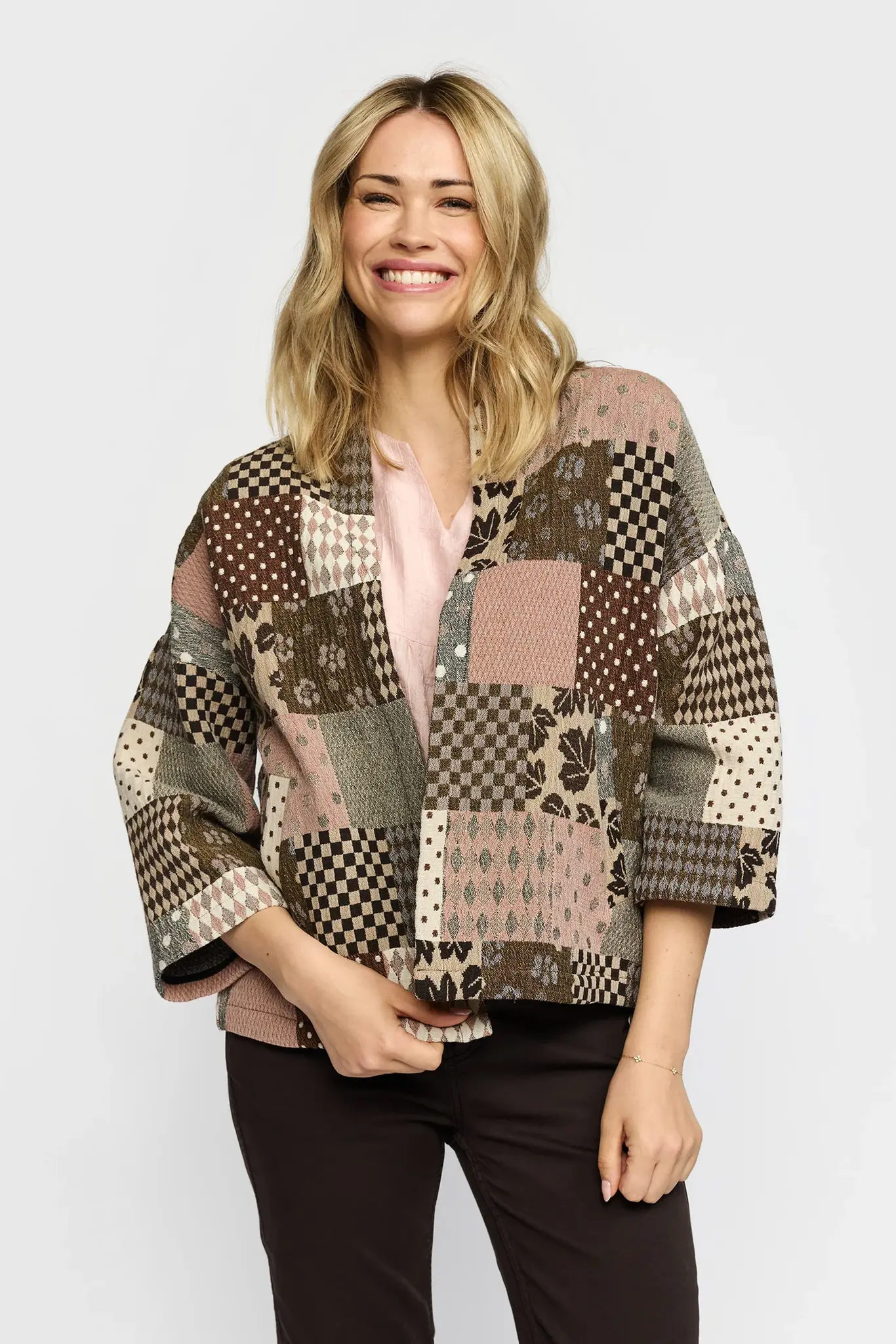 Ditte brun patchworkjacka