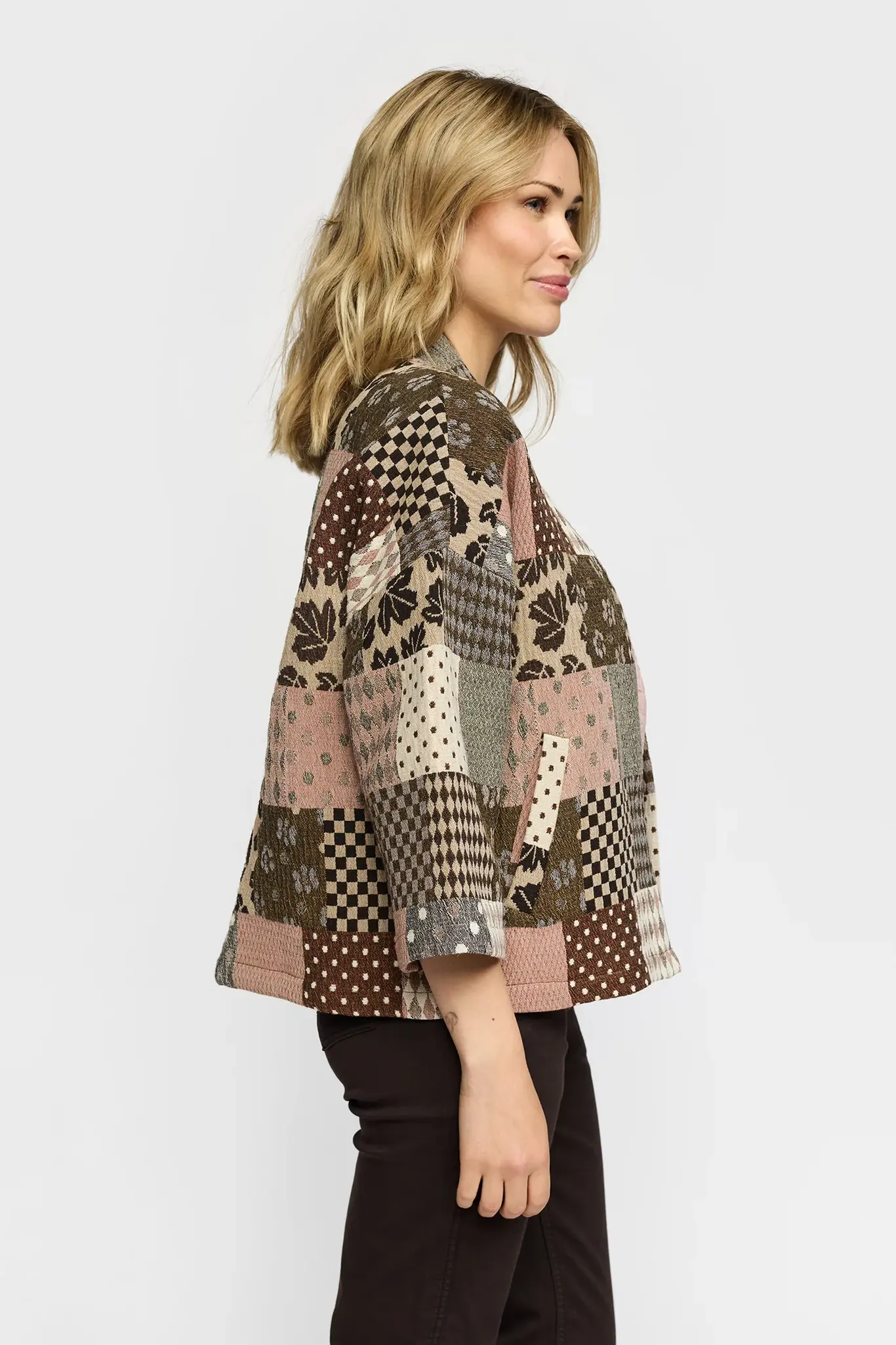 Ditte brun patchworkjacka