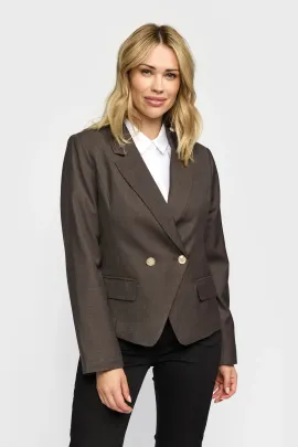 Malina brun blazer med guldknappar