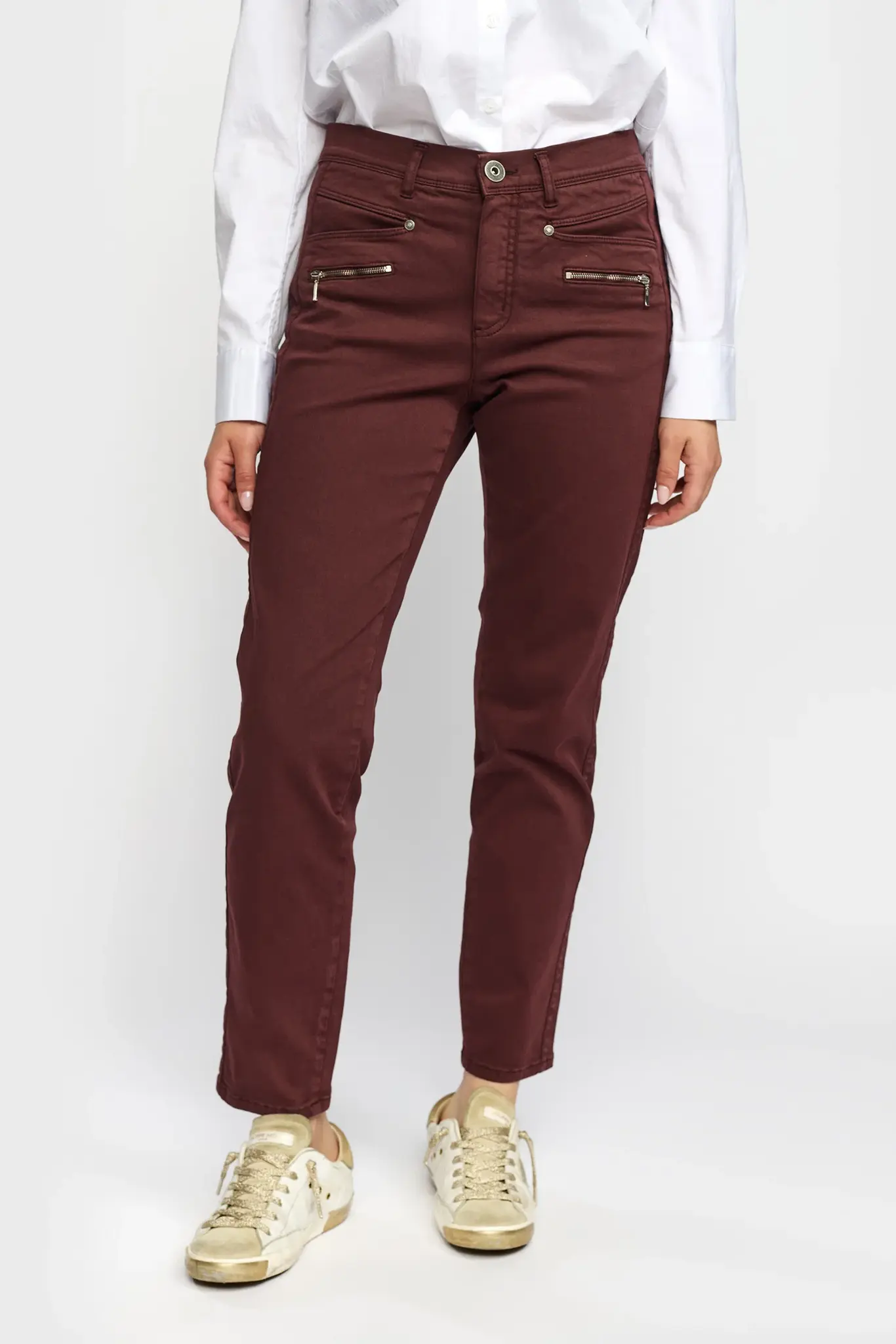 Rany vinröda jeans med superstretch