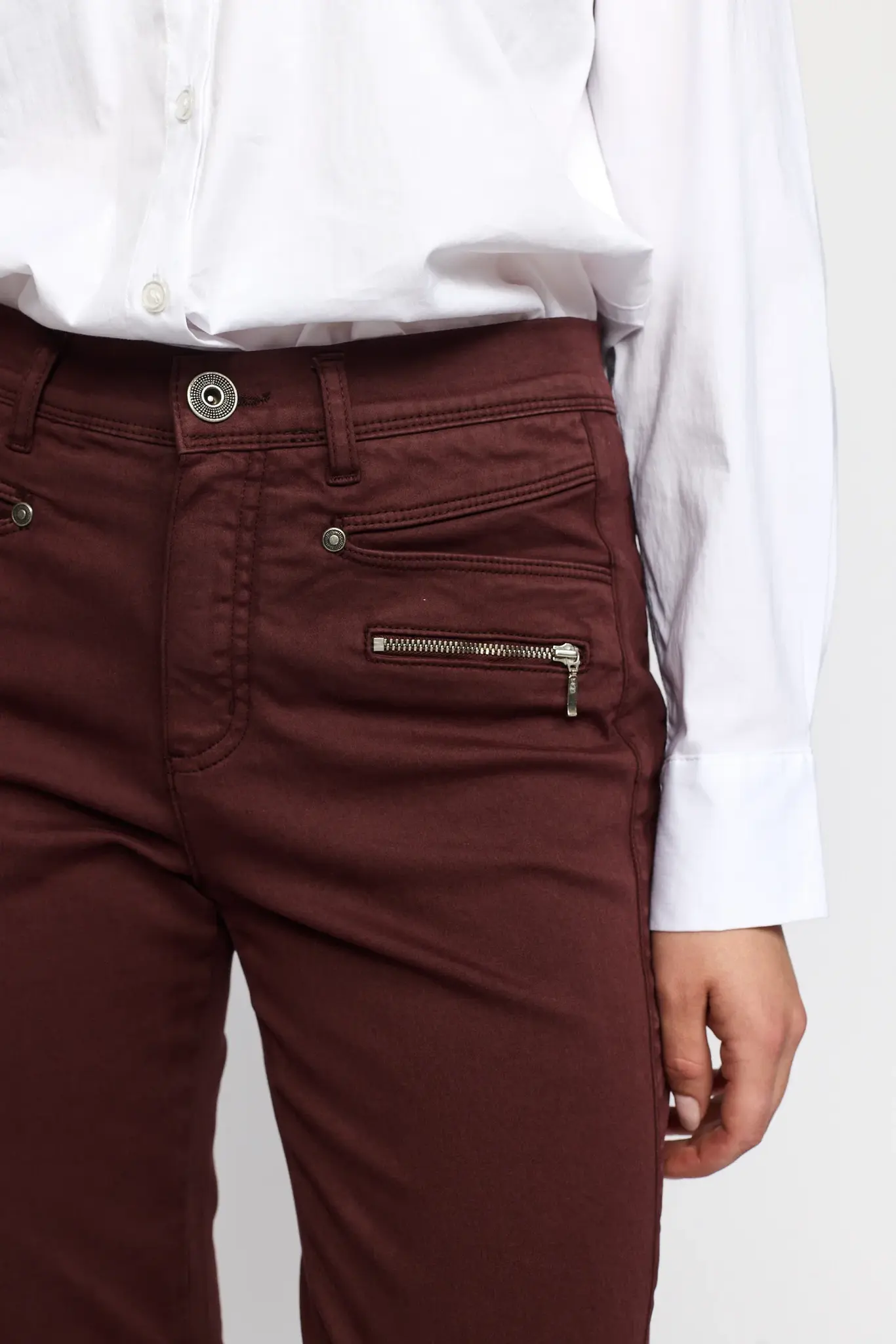 Rany vinröda jeans med superstretch