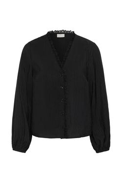 KAsollie svart blus med spetsdetaljer