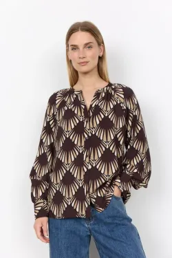 KAMPANJ - Brun mönstrad blus - ord. 499 kr