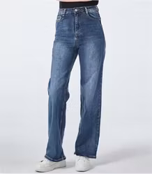 Vida blå jeans med glitterknapp