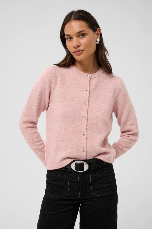 KAniel rosa stickad cardigan med pärlor