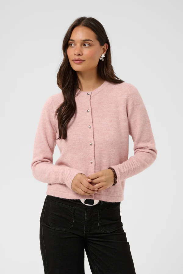 KAniel rosa stickad cardigan med pärlor