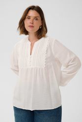 KAgalina vit blus med spetsdetaljer