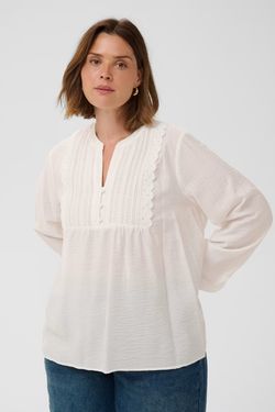 KAgalina vit blus med spetsdetaljer