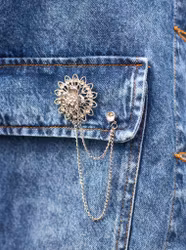 BCCROWN brooch pin-set silver