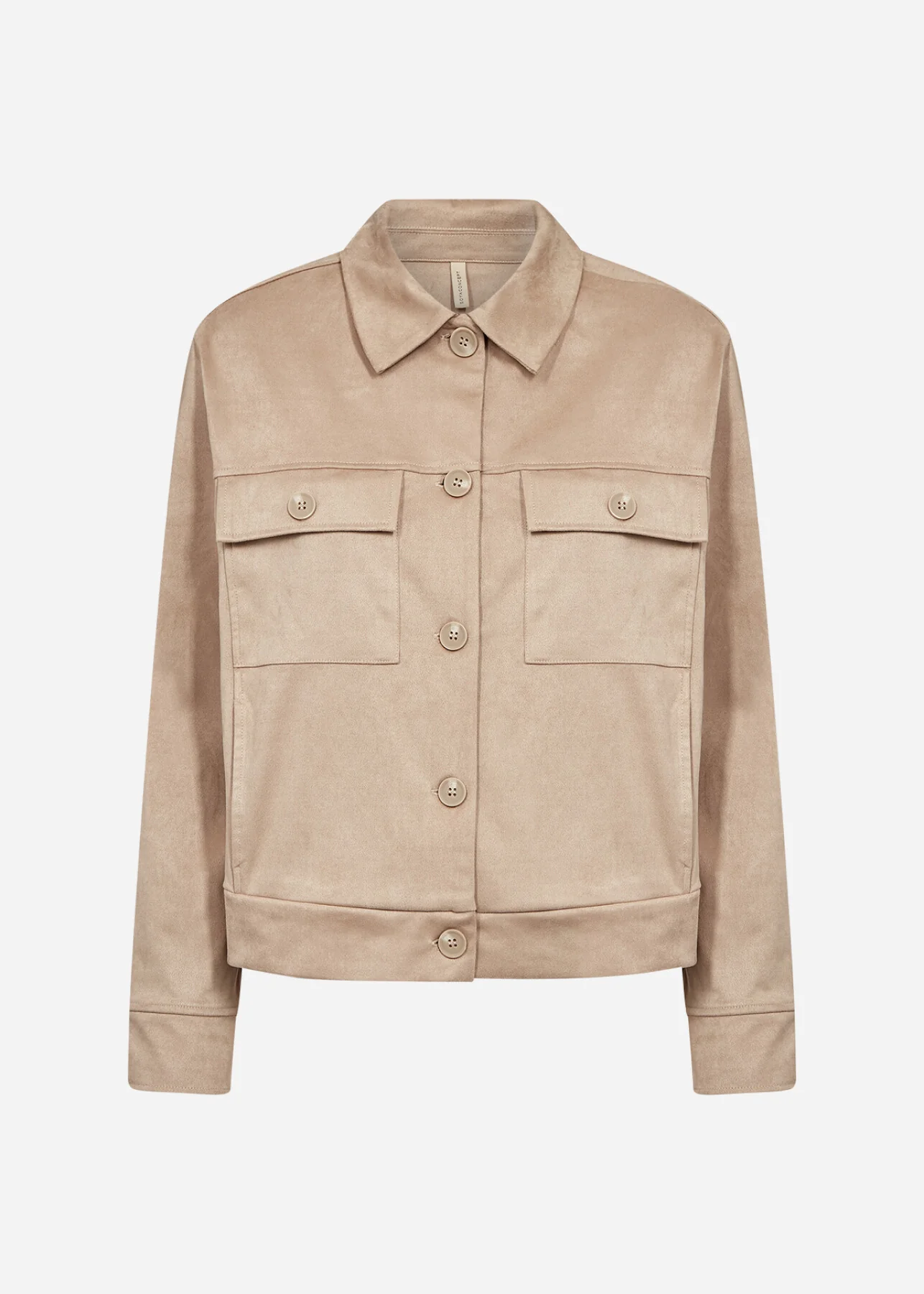 Sc-hudda Beige jacka i fuskmocka