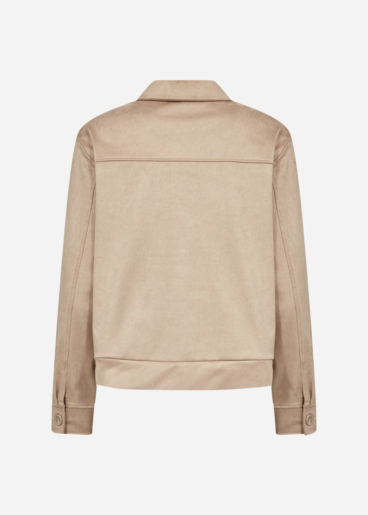 Sc-hudda Beige jacka i fuskmocka