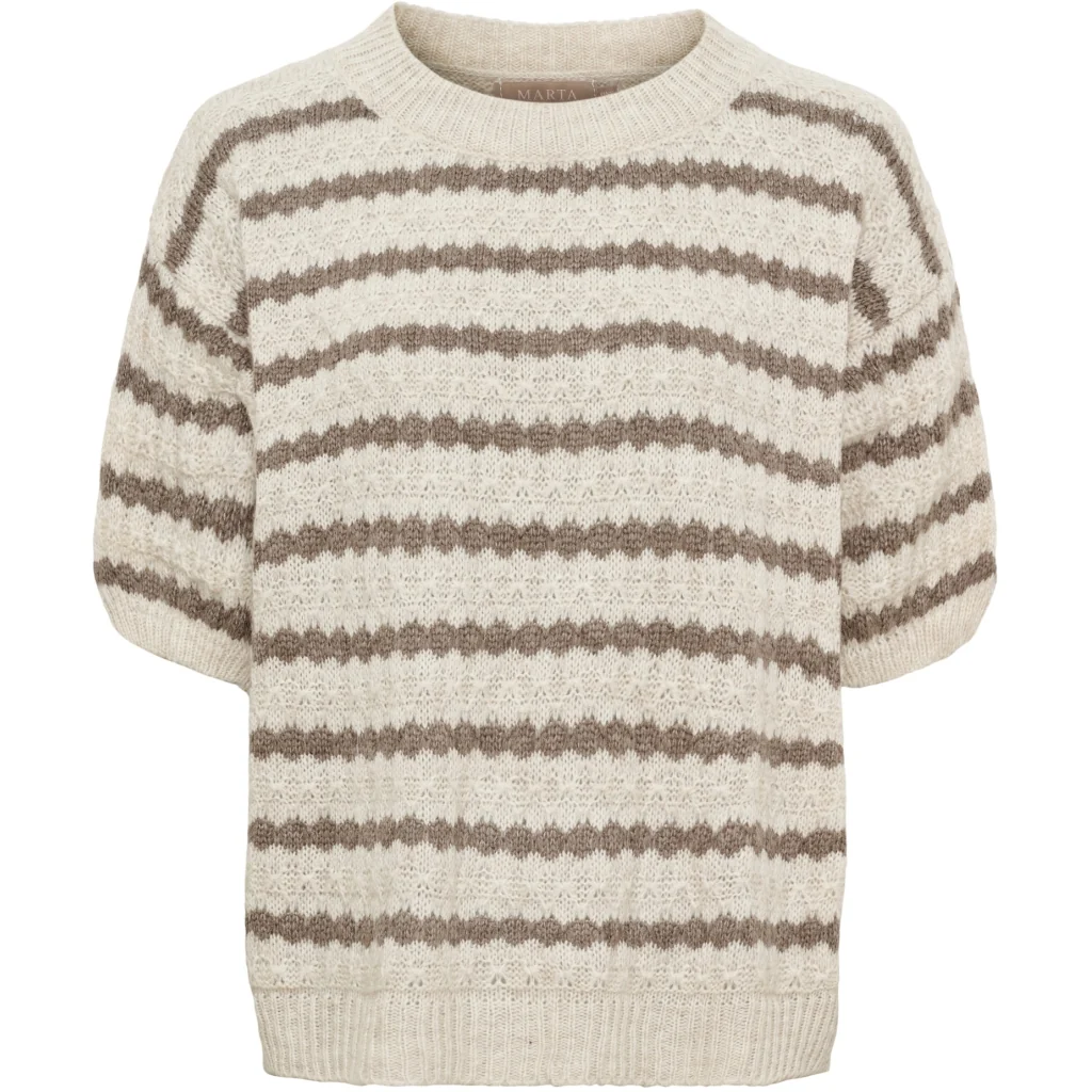 MdcNayeli Kortärmad stickad beige tröja