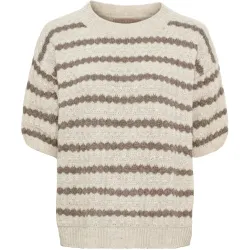 MdcNayeli Kortärmad stickad beige tröja