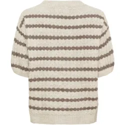 MdcNayeli Kortärmad stickad beige tröja
