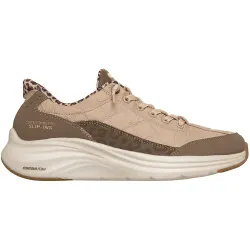 Beige slip-in sneakers med leoparddetaljer