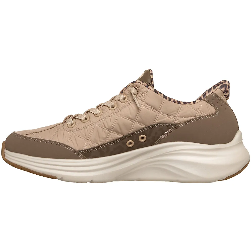 Beige slip-in sneakers med leoparddetaljer
