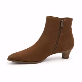 Brun ankelboots med låg klack