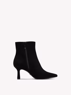 Svarta eleganta ankelboots med spetsig tå