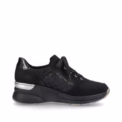 Svarta sneakers med gulddetaljer