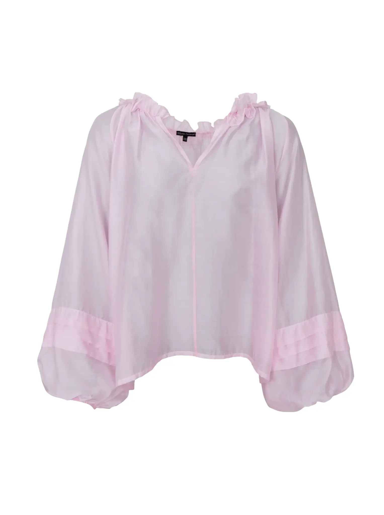 BCLINDA rosa blus med volang