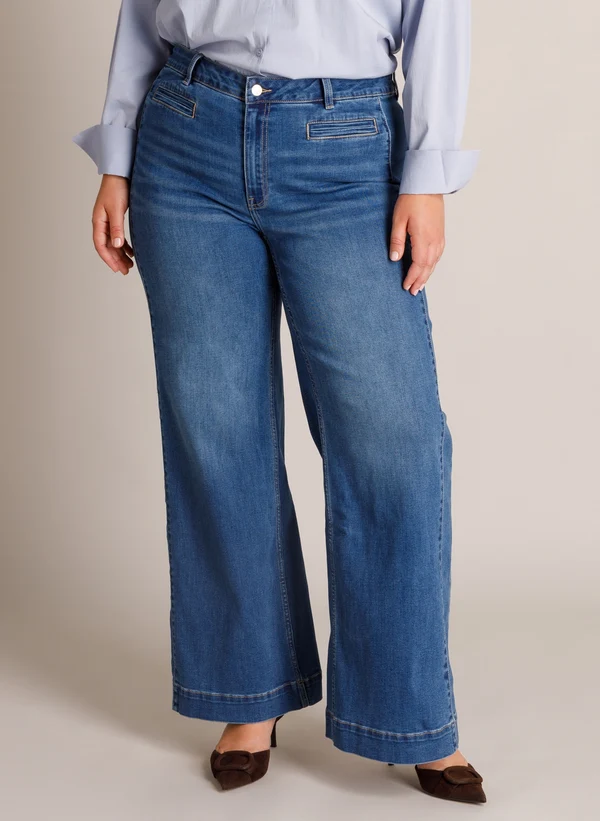 Curve Tilde vida demin jeans med skarfs