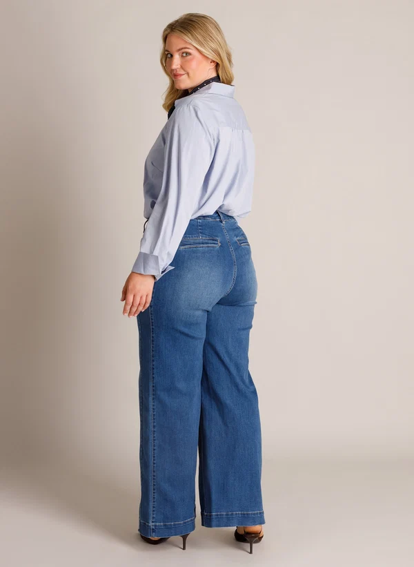 Curve Tilde vida demin jeans med skarfs